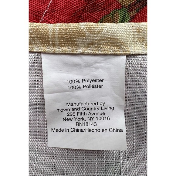 Vtg Town & Country Home Holiday Poinsettia Fabric Tablecloth Rectangle 59"x84" - Picture 5 of 6